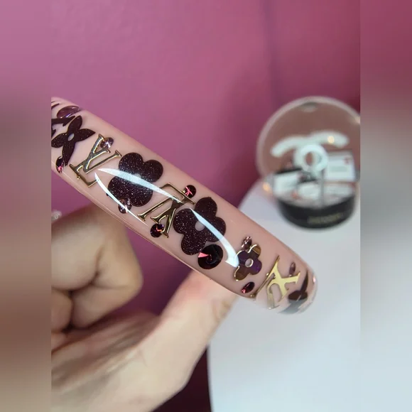 Full Incl Louis Vuitton Swarovski Crystal Monogram Resin Bangle! - Picture 11 of 14